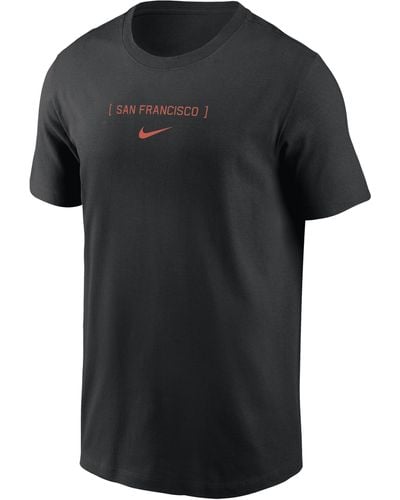 Nike San Francisco Giants Large Logo Back Stack Mlb T-shirt - Black