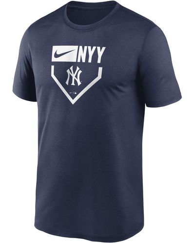 Nike New York Yankees Home Plate Icon Legend Dri-fit Mlb T-shirt - Blue