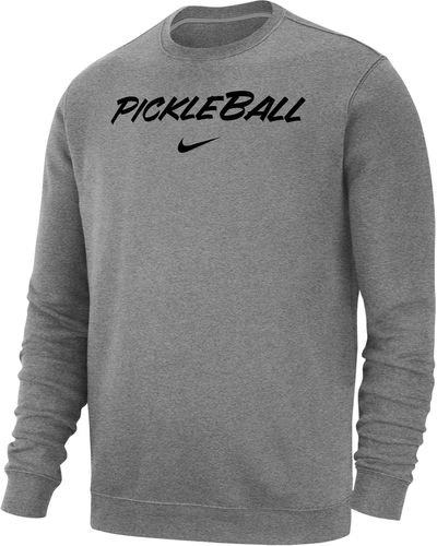 Nike Club Fleece Pickleball Crew-neck Pullover Top - Gray