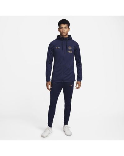 Nike Paris Saint-germain Strike Dri-fit Hooded Football Tracksuit Polyester - Blue