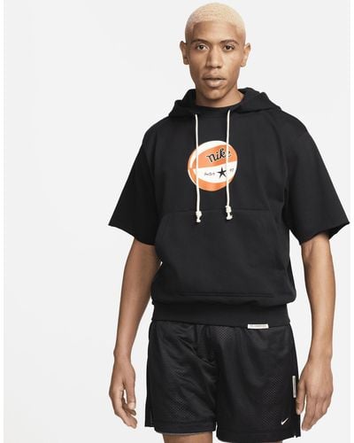 Nike Standard Issue Dri-fit Short-sleeve Hoodie Cotton - Black
