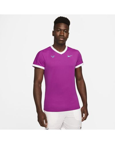 Nike Court Dri-fit Adv Rafa Short-sleeve Tennis Top - Purple