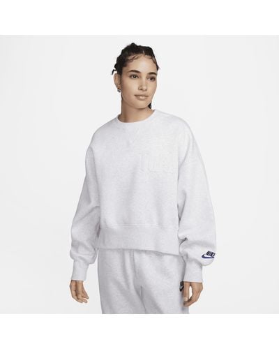 Nike Sportswear Over-oversized Crew-neck Fleece Sweatshirt - White