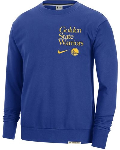 Nike Golden State Warriors Standard Issue Nba-sweatshirt Met Ronde Hals En Dri-fit - Blauw