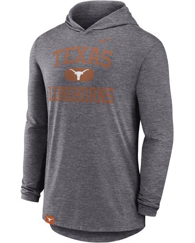 Nike Texas Longhorns Blitz Dri-fit College Long-sleeve Hooded T-shirt - Gray
