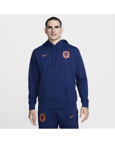 Nike Netherlands Club Football Pullover Hoodie Cotton - Blue