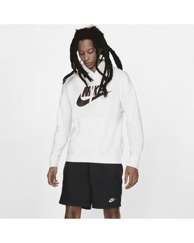 Nike Sportswear Club Fleece Graphic Pullover Hoodie - White
