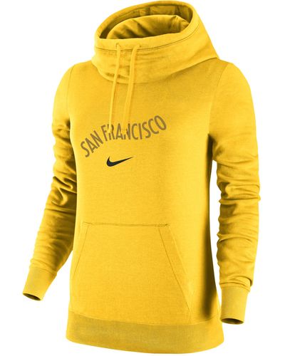 Nike Golden State Warriors Club Fleece 2023/24 City Edition Nba Funnel-neck Hoodie - Yellow