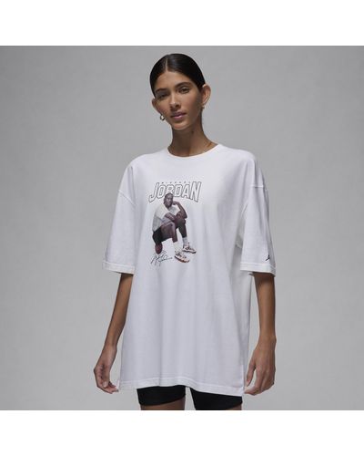 Nike T-shirt oversize con grafica jordan - Grigio