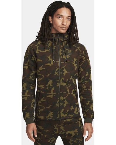 Nike Sportswear Tech Fleece Og Windrunner Jack Met Rits En Camouflageprint - Groen