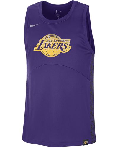Nike Los Angeles Lakers Starting 5 Courtside Dri-fit Nba Graphic Jersey - Purple