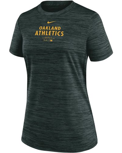 Nike Oakland Athletics Authentic Collection Practice Velocity Dri-fit Mlb T-shirt - Green