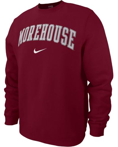 Nike Morehouse Club Fleece College Crew-neck Sweatshirt - Red