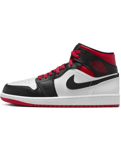 Nike Air Jordan 1 Mid Sneakers White / Gym Red / Black