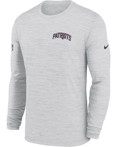 Nike Dri-fit Velocity Athletic Stack (nfl New England Patriots) Long-sleeve T-shirt In White,