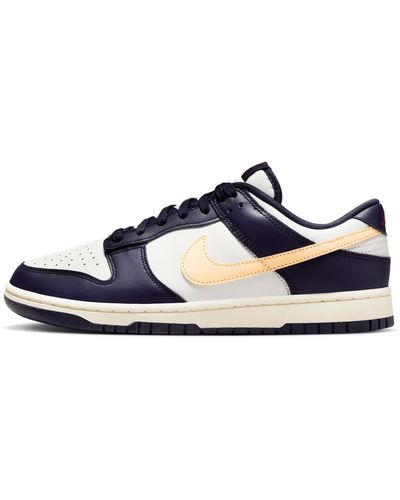 Nike Dunk Low Retro Shoes Leather - Blue