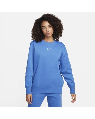 Nike Sportswear Phoenix Fleece Oversized Sweatshirt Met Ronde Hals - Blauw
