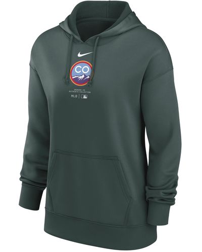 Nike Colorado Rockies Authentic Collection City Connect Practice Dri-fit Mlb Pullover Hoodie - Green