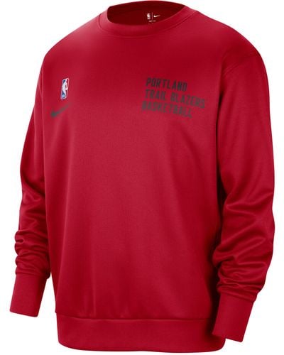 Nike Portland Trail Blazers Spotlight Dri-fit Nba Crew-neck Sweatshirt - Red