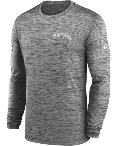 Nike Dri-fit Velocity Athletic Stack (nfl New Orleans Saints) Long-sleeve T-shirt In Gray,