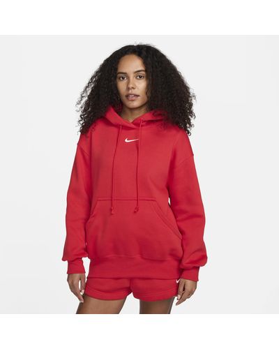 Nike Sportswear Phoenix Fleece Oversized Pullover Hoodie - Red