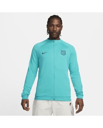 Nike F.c. Barcelona Academy Pro Third Football Knit Jacket 50% Recycled Polyester - Blue