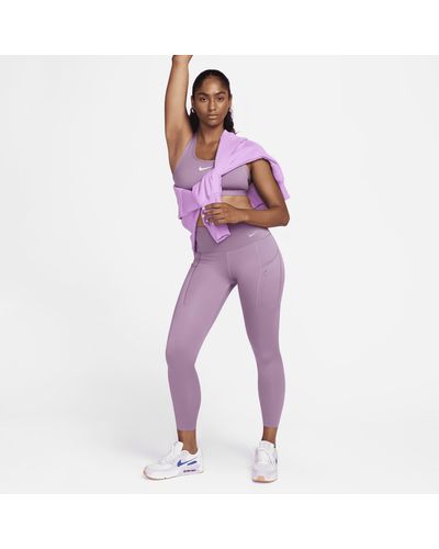 Nike Go Firm-support High-waisted 7/8 Leggings With Pockets - Purple