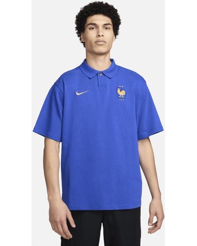 Nike Fff Football Oversized Polo - Blue