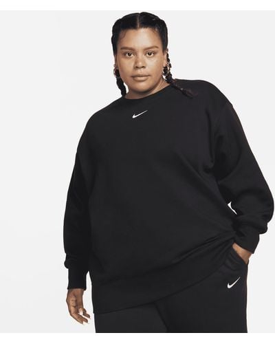 Nike Sportswear Oversized Fleece Crew-neck Sweatshirt Polyester in Blue