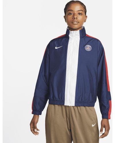 Nike Paris Saint-germain Essential Full-zip Football Jacket Blue