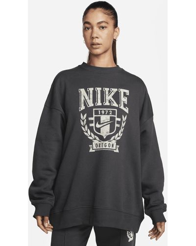 Nike Sportswear Oversized Fleece Crew-neck Sweatshirt - Black