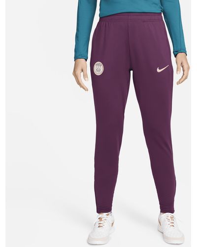 Nike Paris Saint-germain Strike Dri-fit Football Knit Trousers 50% Recycled Polyester - Purple