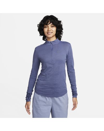 Nike Dri-fit Swift Long-sleeve Wool Running Top Nylon - Blue