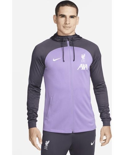 Nike Track jacket da calcio con cappuccio dri-fit liverpool fc strike da uomo - Viola