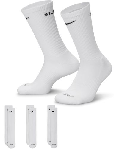 Nike Everyday Plus X Stüssy Cushioned Crew Socks (3 Pairs) Polyester - White