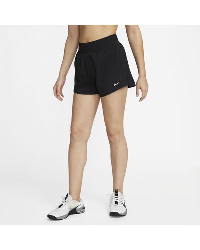 Nike One Dri-fit High-waisted 3" Brief-lined Shorts - Black