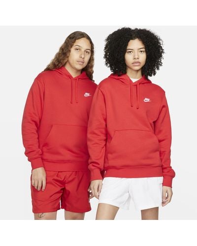 Nike Club Hoodies - Red