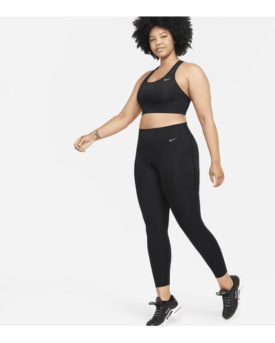 Nike Universa Medium-support High-waisted 7/8 Leggings With Pockets - Black