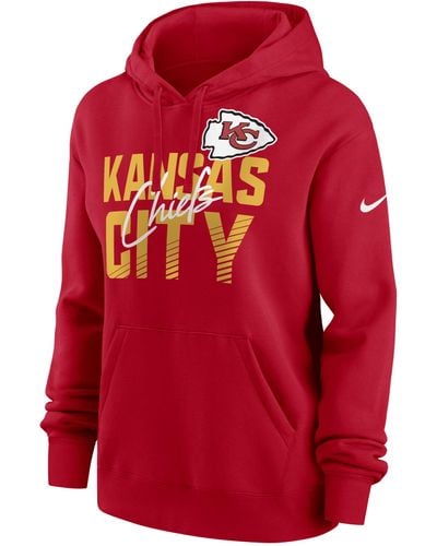 Nike Youth Kansas City Chiefs Sideline Club Red Pullover Hoodie