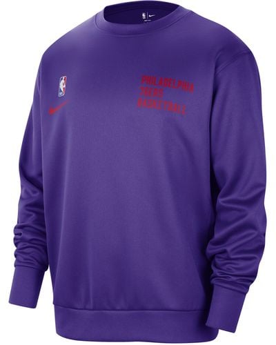Nike Philadelphia 76ers Spotlight Dri-fit Nba Crew-neck Sweatshirt - Purple