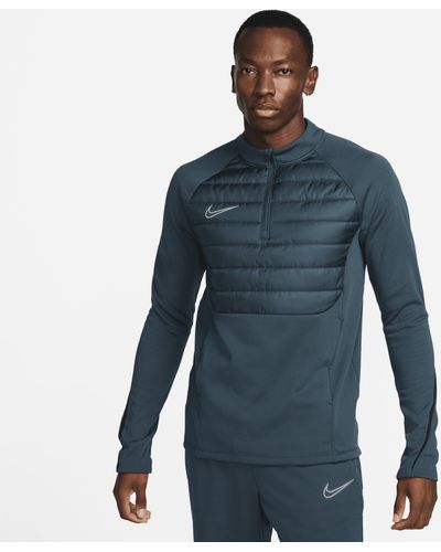 Nike Academy Winter Warrior Therma-fit 1/2-zip Football Top 50% Recycled  Polyester in Blue for Men | Lyst
