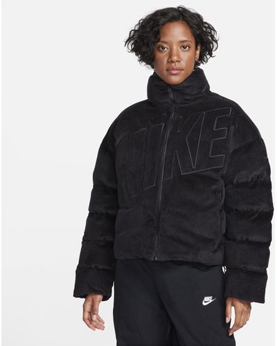 Nike Sportswear Essential Therma-fit Oversized Corduroy Puffer Cotton - Black
