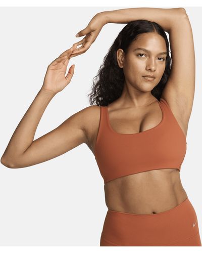 Nike Alate All U Light-support Lightly Lined U-neck Sports Bra 50% Recycled Polyester - Brown