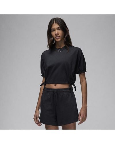 Nike Jordan Knit Cropped Top Polyester - Black