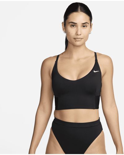 Nike Swim V-neck Midkini Top - Black