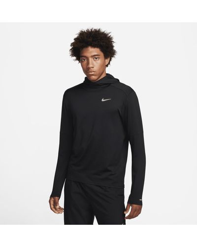 Nike Dri-fit Element Uv Running Hoodie - Black