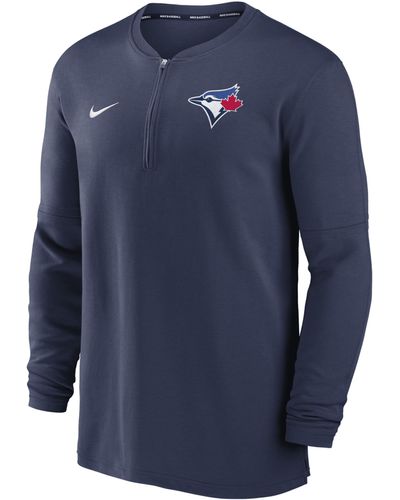 Nike Toronto Blue Jays Authentic Collection Game Time Dri-fit Mlb 1/2-zip Long-sleeve Top