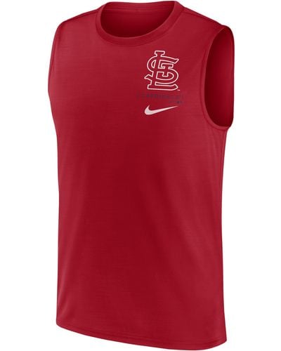 Nike St. Louis Cardinals Large Logo Dri-fit Mlb Muscle Tank Top - Red