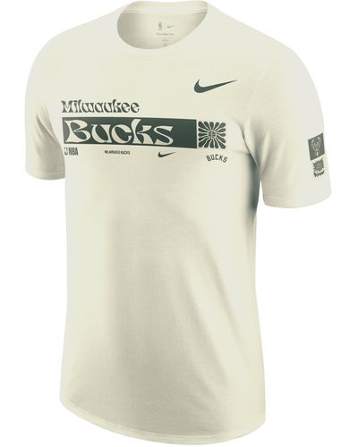 Nike Milwaukee Bucks Essential Nba T-shirt Cotton - Natural
