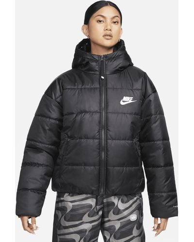 Nike Sportswear Therma-fit Repel Synthetic-fill Hooded Jacket - Black